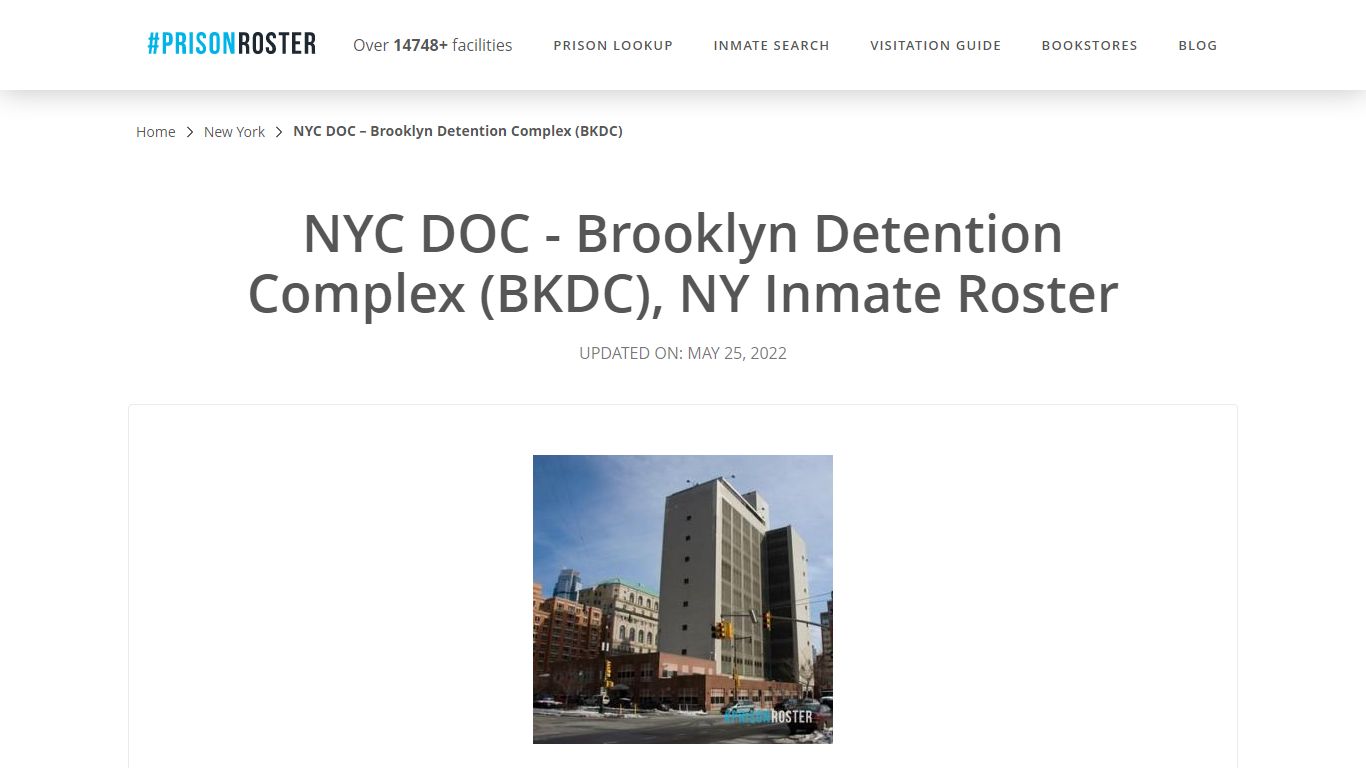 NYC DOC - Brooklyn Detention Complex (BKDC), NY Inmate Roster